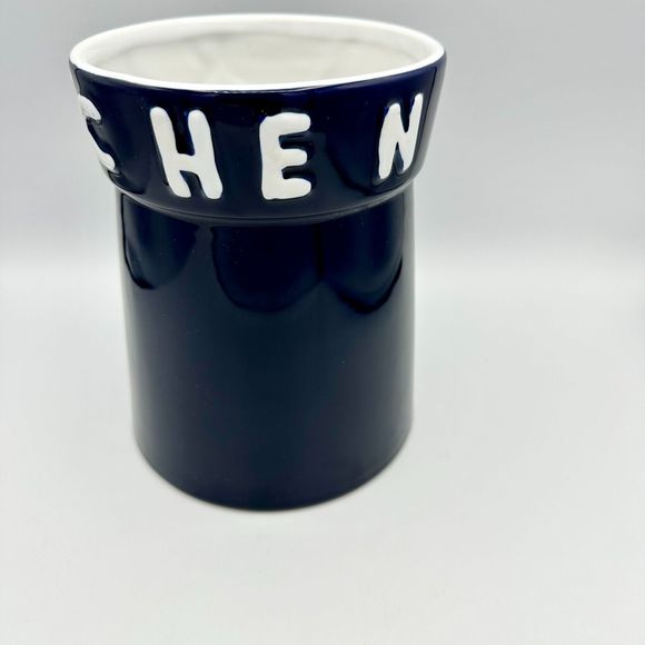 Home Essentials & Beyond Kitchen Utensil Jar Holder Canister Organizer Navy Blue - Picture 2 of 8